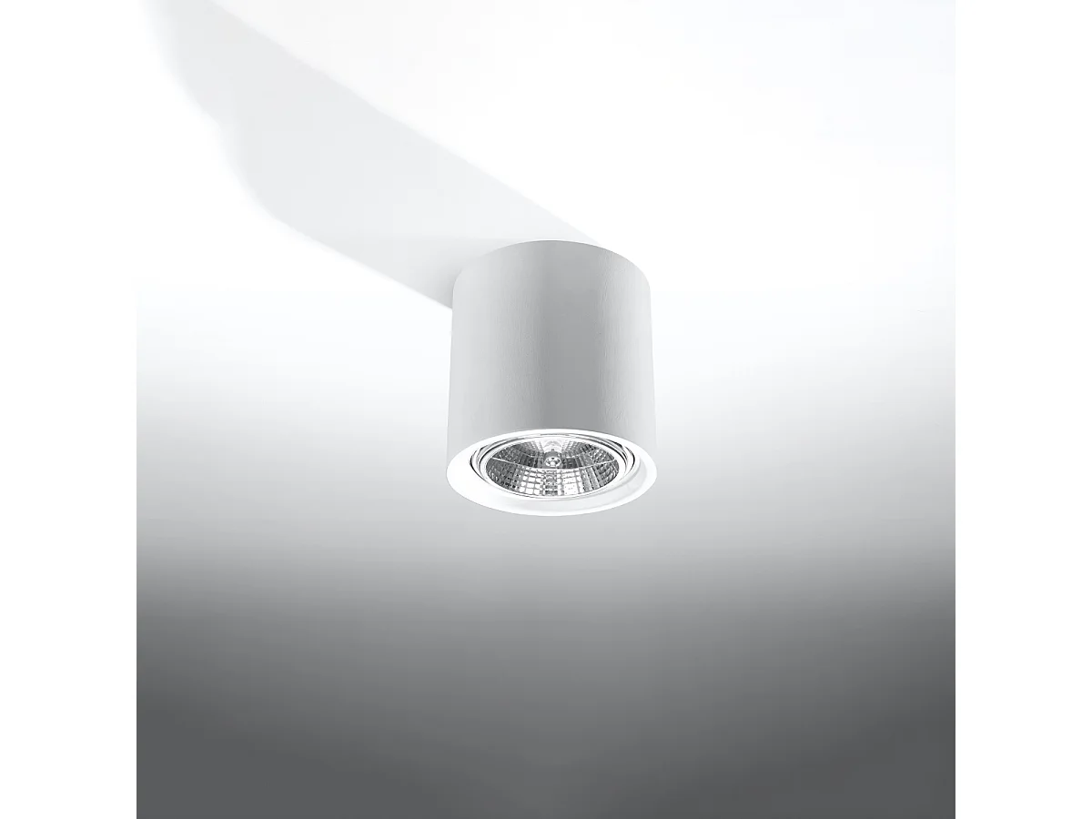 Plafonniers Shich moderne en céramique - 1 sources lumineuses 4000K - L.14,5 x H.14 cm - blanc