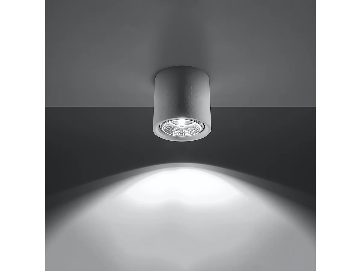 Plafonniers Shich moderne en céramique - 1 sources lumineuses 4000K - L.14,5 x H.14 cm - blanc