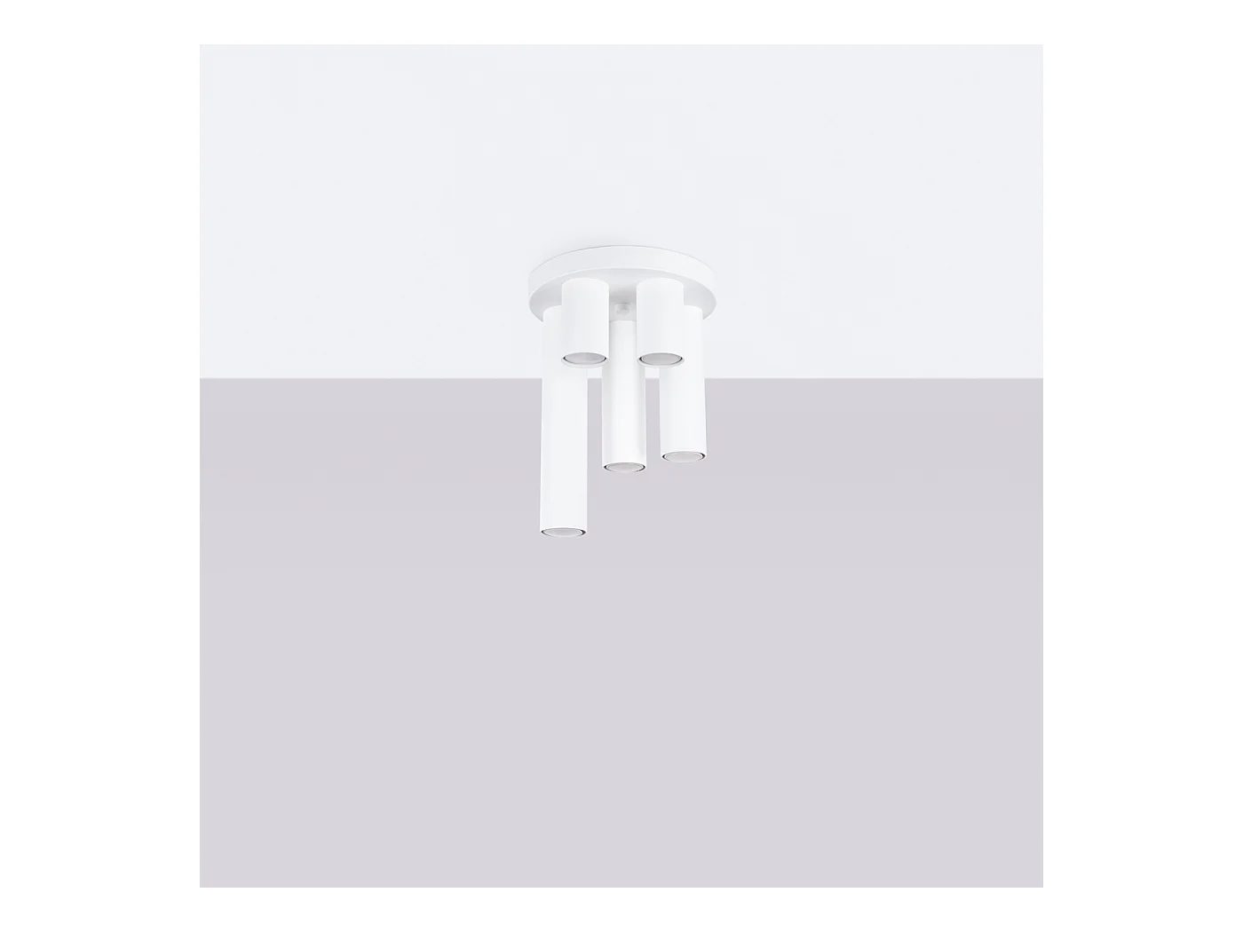 Plafonnier Toris moderne en acier - 5 sources lumineuses 3000K - L.25 x H.33 cm - blanc