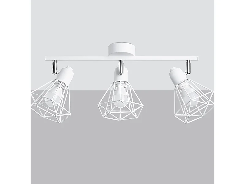 Plafondlampen Lunova modern van  - 3 lichtbronnen 4000K - L.52 x H.19 cm - wit