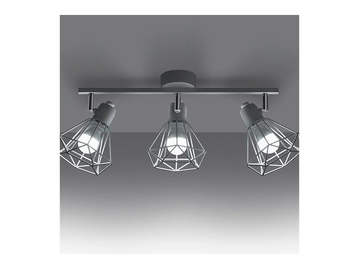 Plafondlampen Lunova modern van  - 3 lichtbronnen 4000K - L.52 x H.19 cm - wit