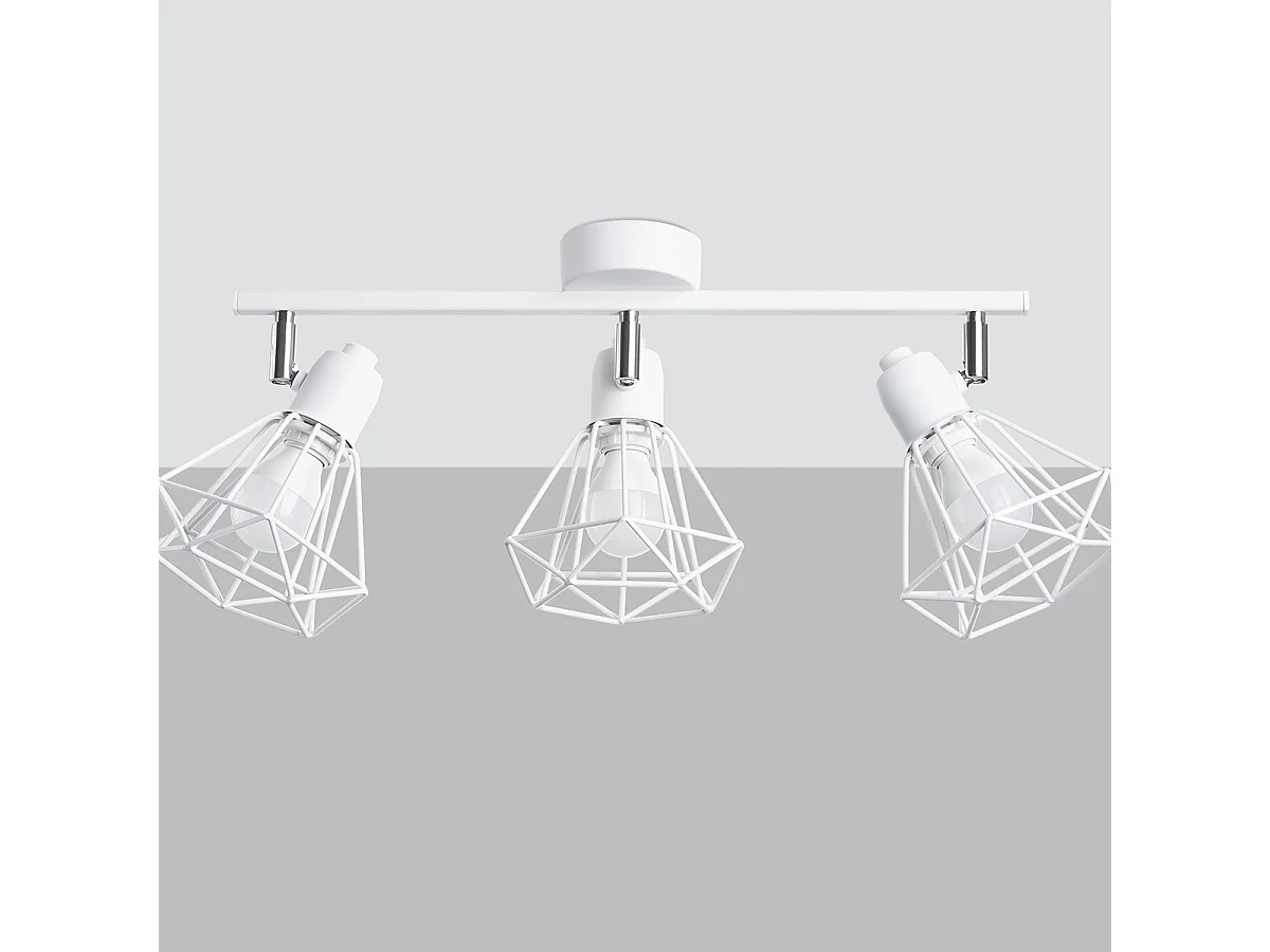 Plafondlampen Lunova modern van  - 3 lichtbronnen 4000K - L.52 x H.19 cm - wit