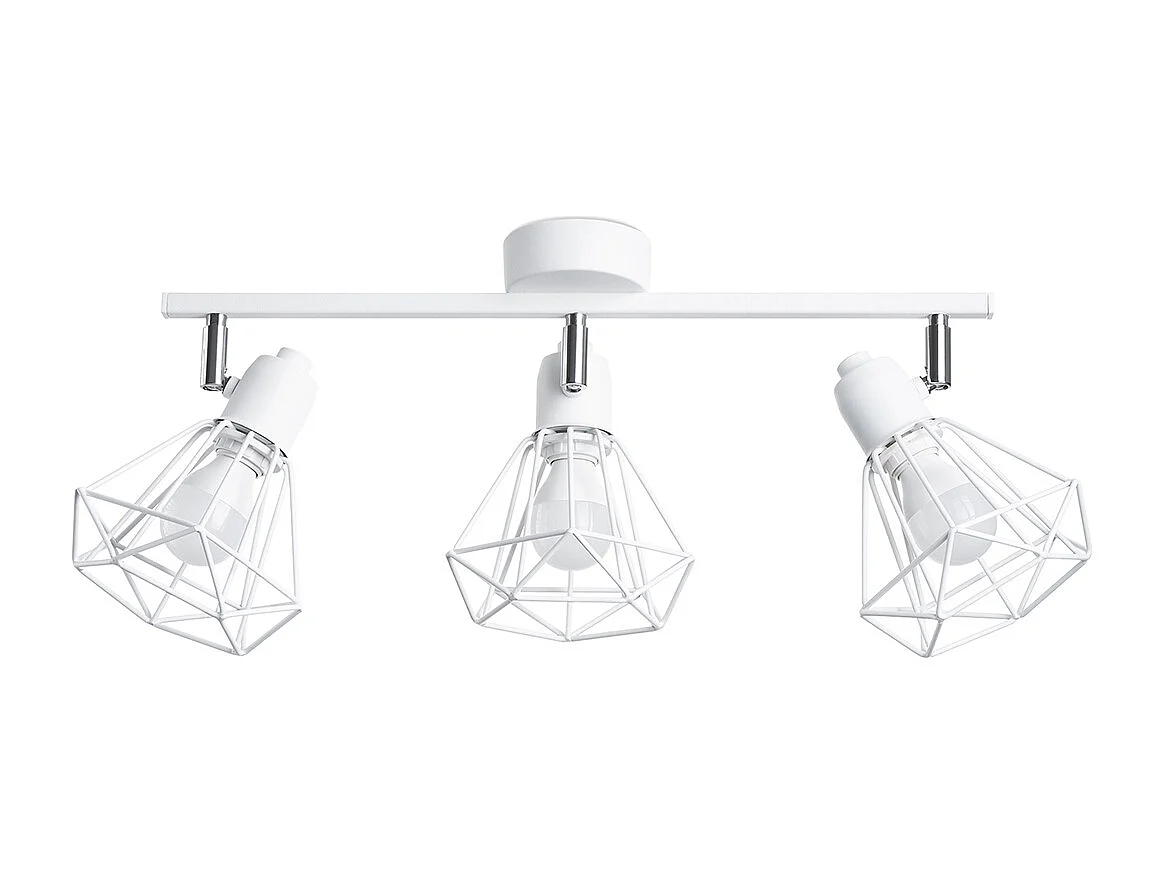 Plafondlampen Lunova modern van  - 3 lichtbronnen 4000K - L.52 x H.19 cm - wit