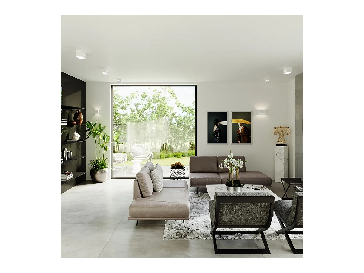 Plafondlampen Zorbo modern van  - 1 lichtbronnen 4000K - L.10 x H.10 cm - wit