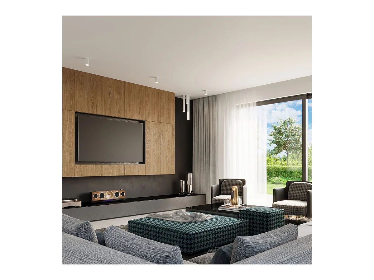 Plafony nowoczesny Toris, stal - 1 źródło światła 4000K - L.6 x H.60 cm - biały