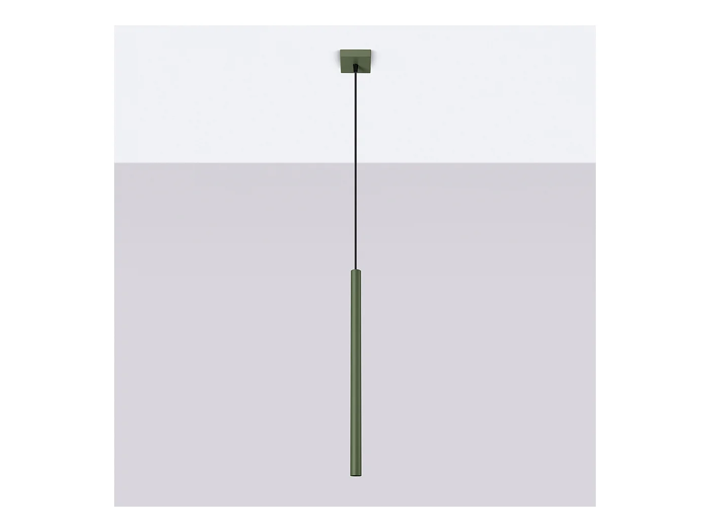 Lampada a sospensione Brill moderno di acciaio - 1 sorgenti luminose 3000K - L.8 x A.114 cm - verde oliva