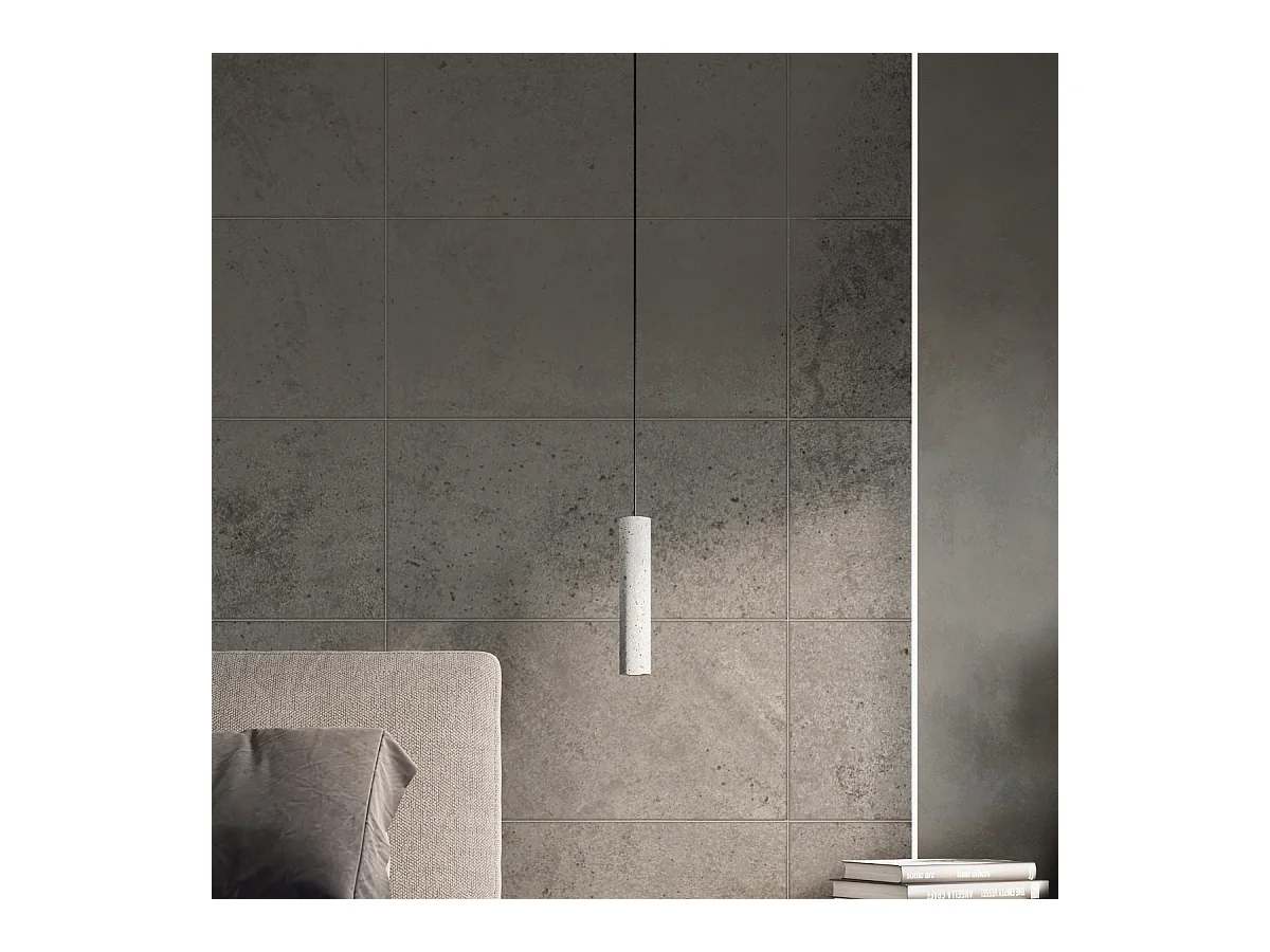 Lampy wiszące industrialny Solvix, beton - 2 źródło światła 3000K - L.30 x H.90 cm - szary