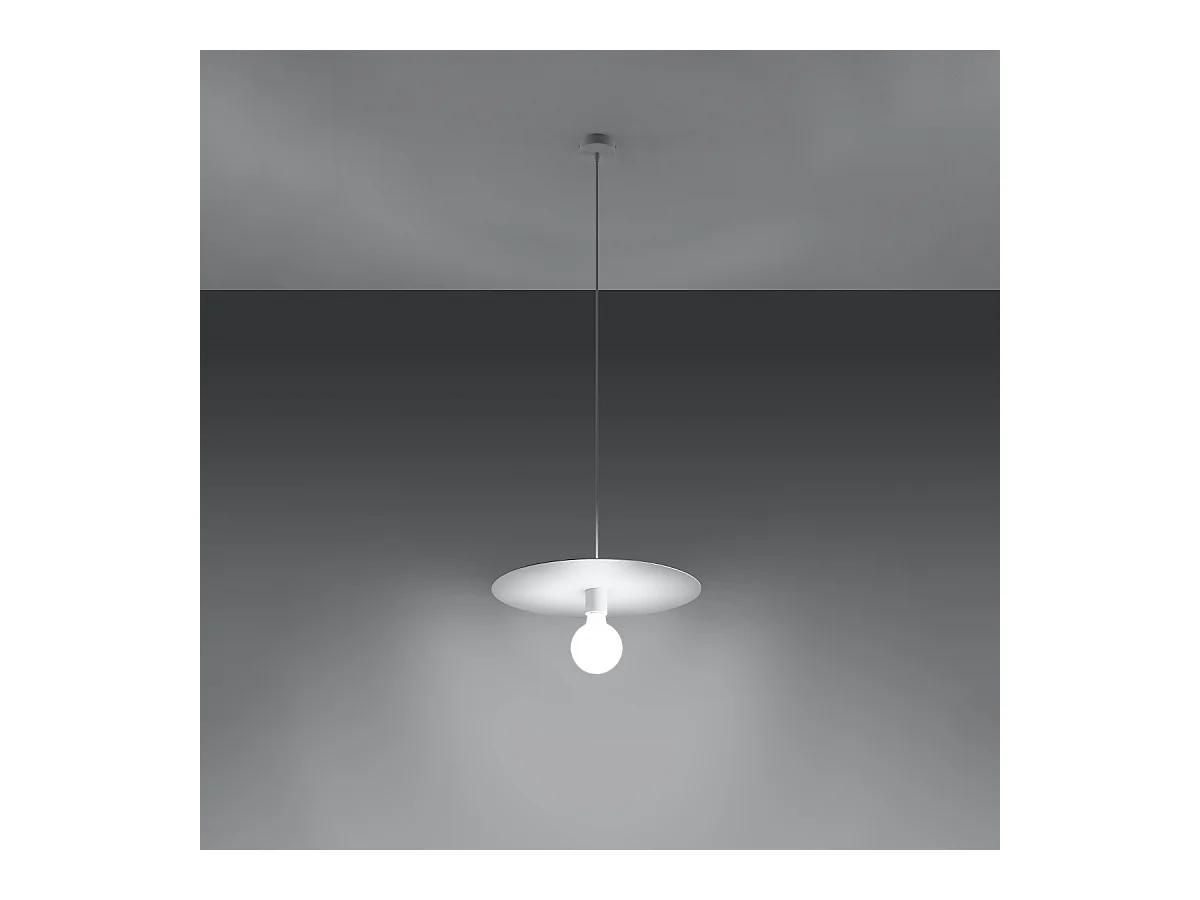 Lampes suspendues Flavieta moderne en acier - 1 sources lumineuses 4000K - L.40 x H.105 cm - blanc