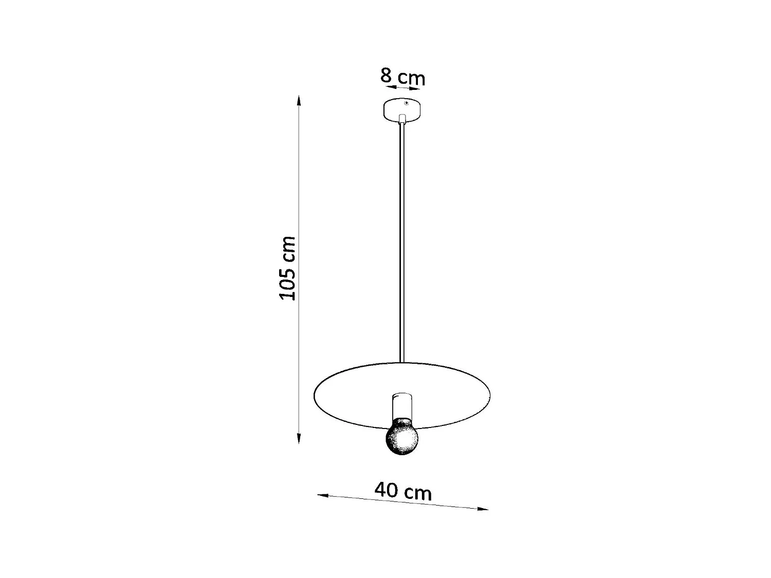 Lampes suspendues Flavieta moderne en acier - 1 sources lumineuses 4000K - L.40 x H.105 cm - blanc