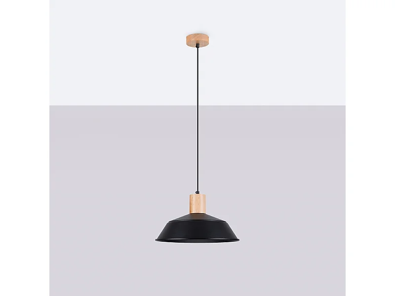 Hanglampen Fanova Scandinavisch van  - 1 lichtbronnen 4000K - L.34 x H.120 cm - zwart