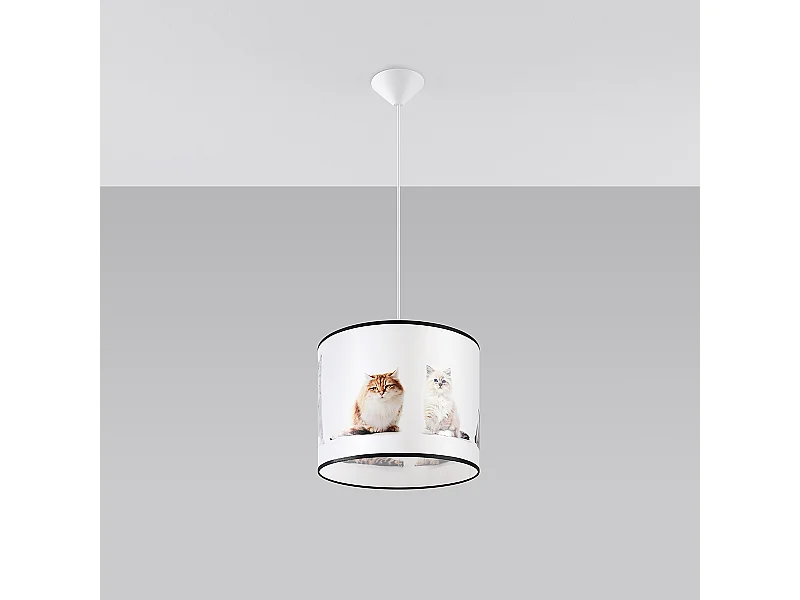 Lampy wiszące nowoczesny Chat, PVC - 1 źródło światła 4000K - L.30 x H.95 cm - wielokolorowy