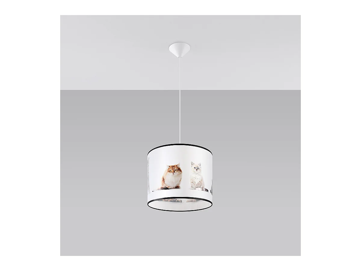 Lampy wiszące nowoczesny Chat, PVC - 1 źródło światła 4000K - L.30 x H.95 cm - wielokolorowy