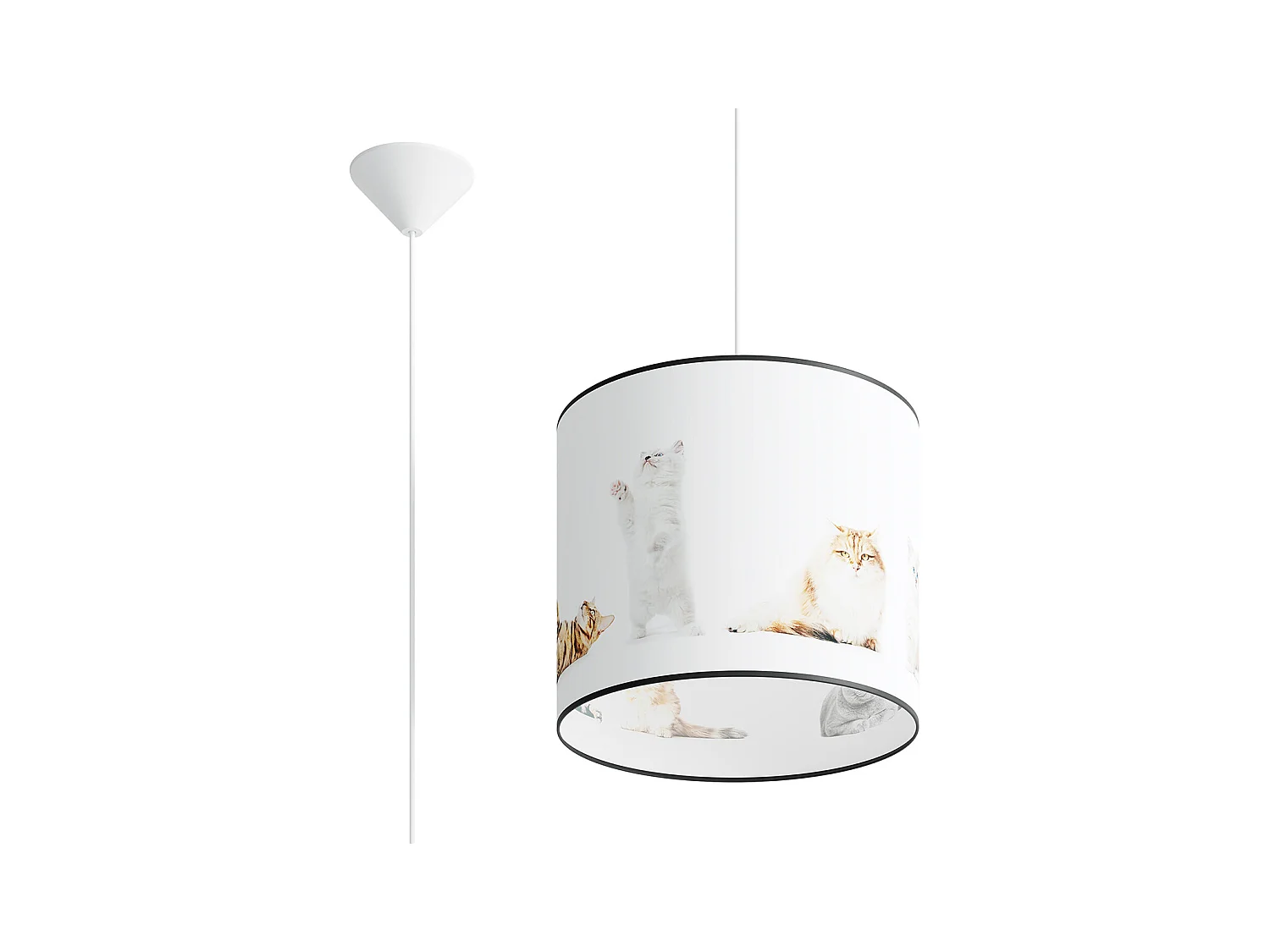 Lampy wiszące nowoczesny Chat, PVC - 1 źródło światła 4000K - L.30 x H.95 cm - wielokolorowy