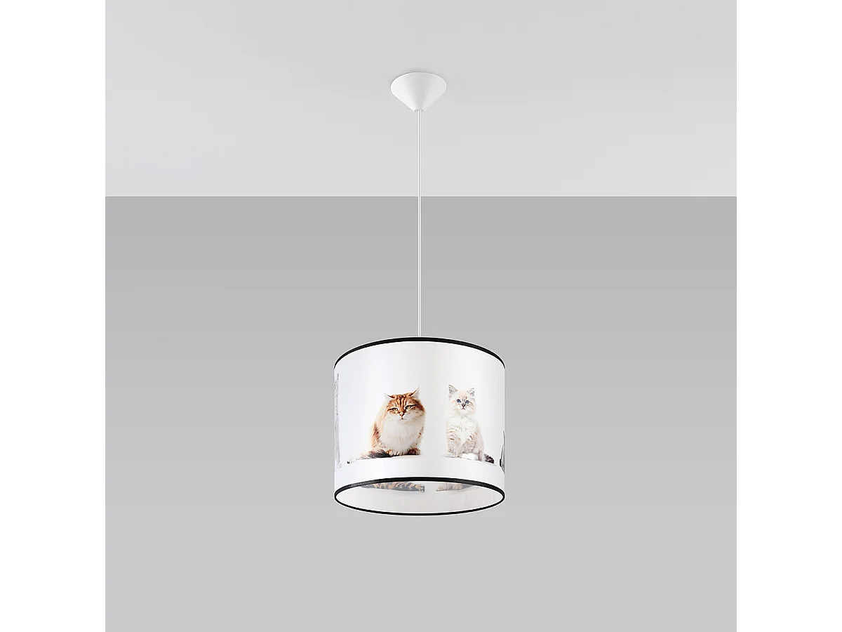 Lampy wiszące nowoczesny Chat, PVC - 1 źródło światła 4000K - L.30 x H.95 cm - wielokolorowy