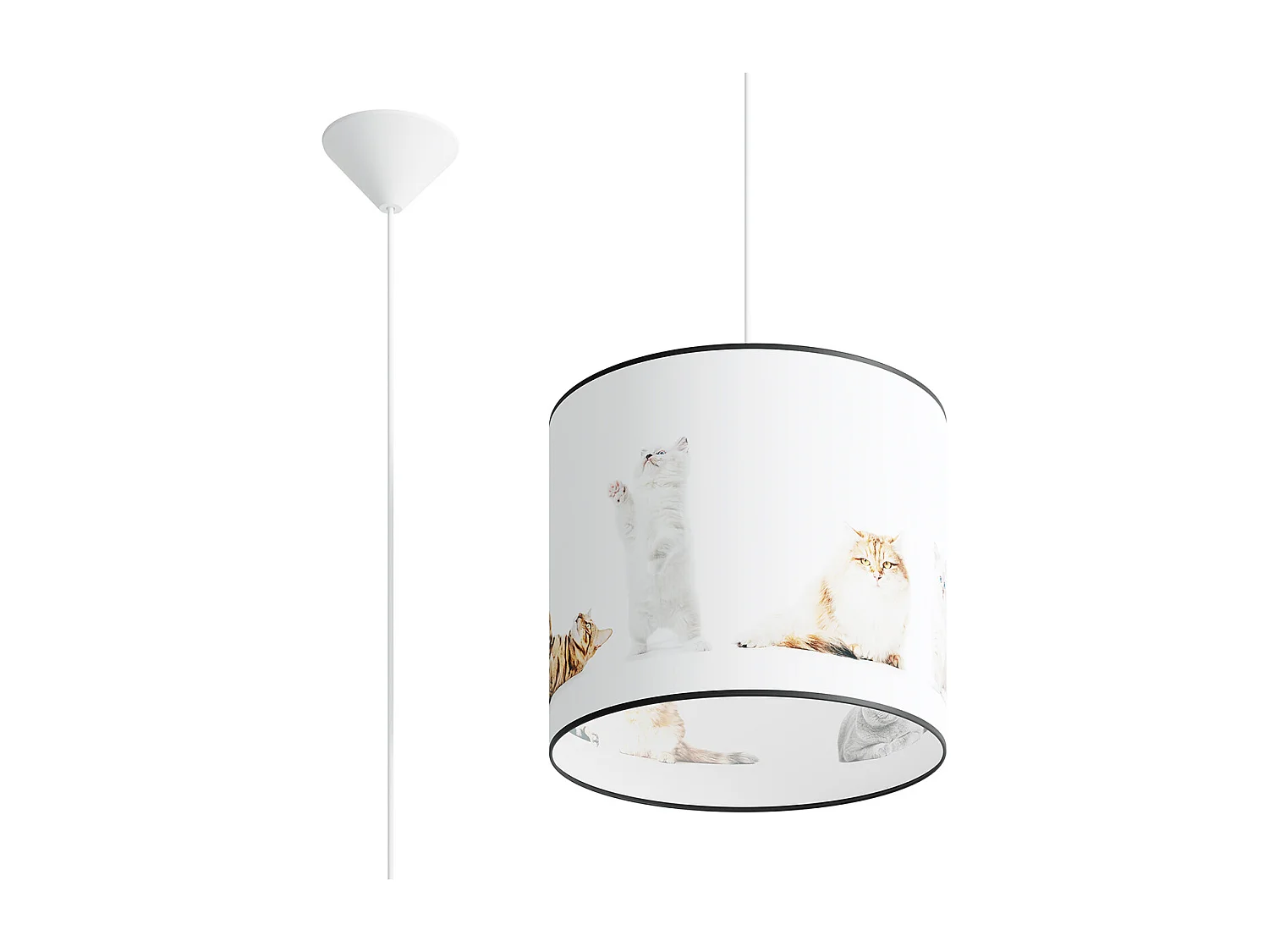 Lampy wiszące nowoczesny Chat, PVC - 1 źródło światła 4000K - L.30 x H.95 cm - wielokolorowy