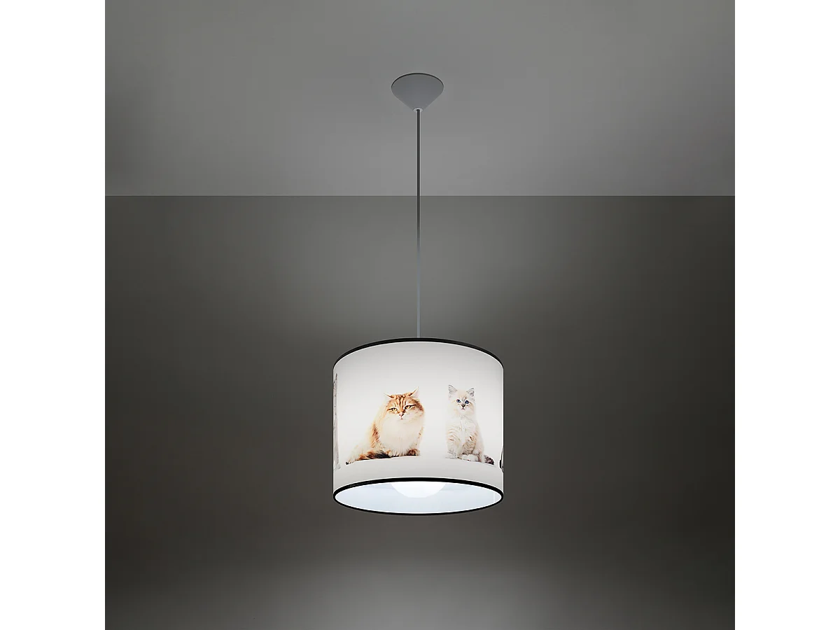 Lampy wiszące nowoczesny Chat, PVC - 1 źródło światła 4000K - L.30 x H.95 cm - wielokolorowy