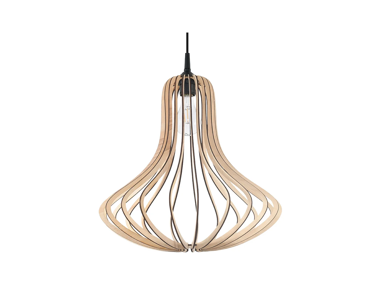 Lampy wiszące skandynawski Zenix, drewno - 1 źródło światła 4000K - L.41 x H.110 cm - naturalne drewno