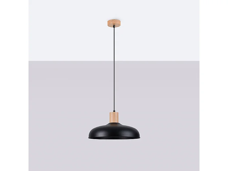 Lampes suspendues Velture scandinave en acier - 1 sources lumineuses 4000K - L.38 x H.120 cm - noir