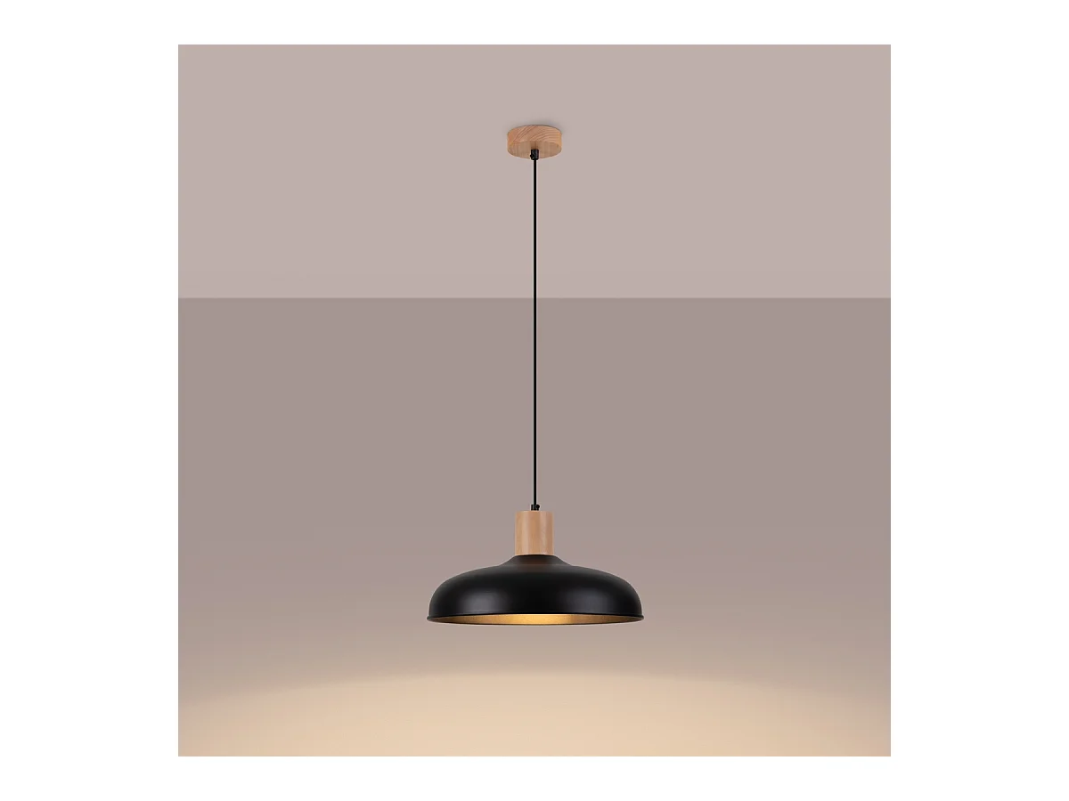 Lampes suspendues Velture scandinave en acier - 1 sources lumineuses 4000K - L.38 x H.120 cm - noir