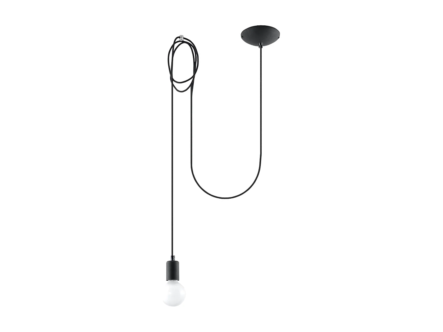 Lampes suspendues Speis grenier en tissu/acier - 1 sources lumineuses 4000K - L.300 x H.150 cm - noir