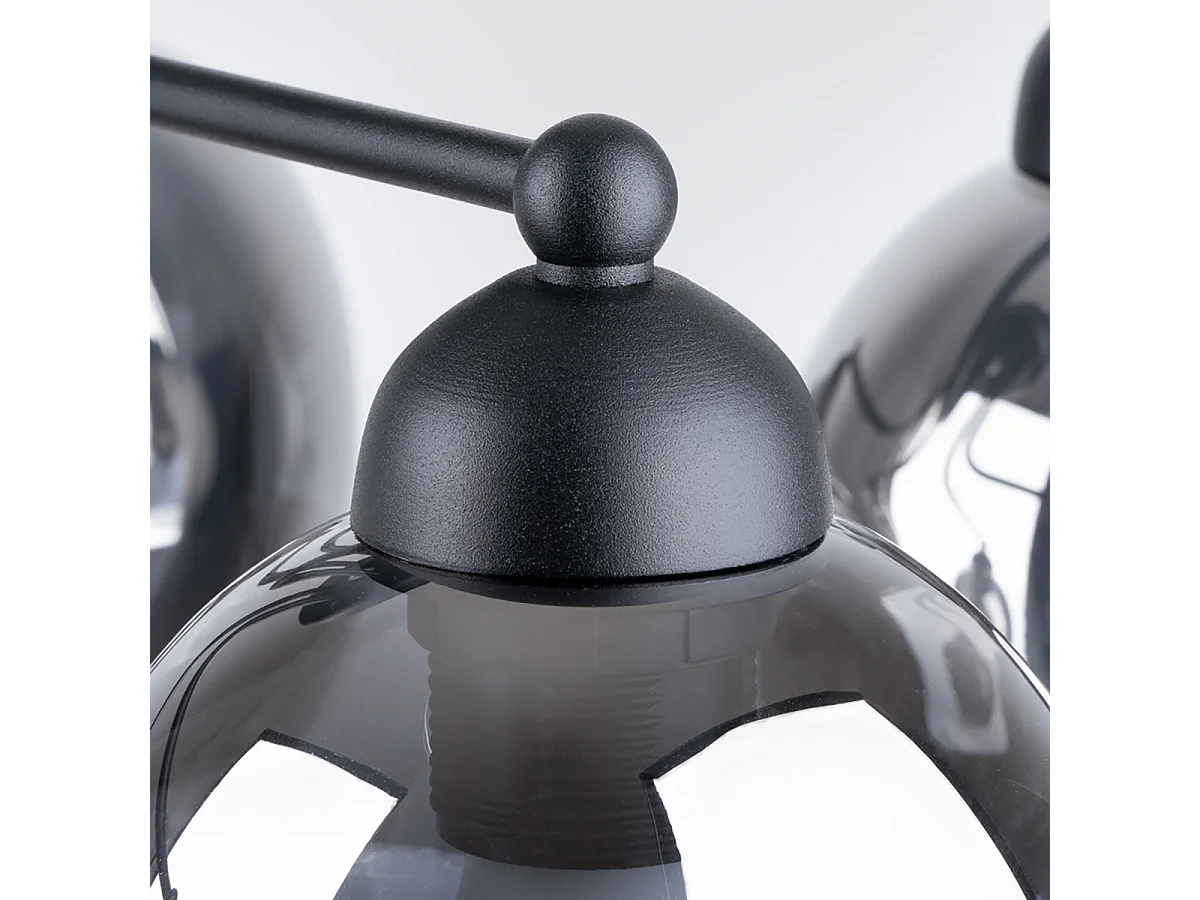 Lustres Allivon moderne en acier - 5 sources lumineuses 4000K - L.59 x H.36 cm - noir