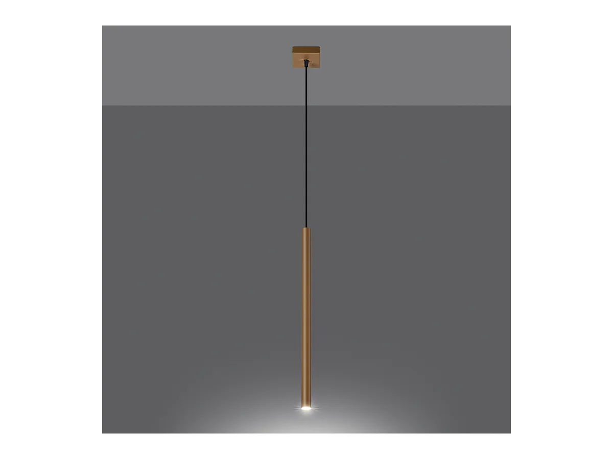 Lampy wiszące nowoczesny Brill, stal - 1 źródło światła 4000K - L.3.5 x H.115 cm - złoty
