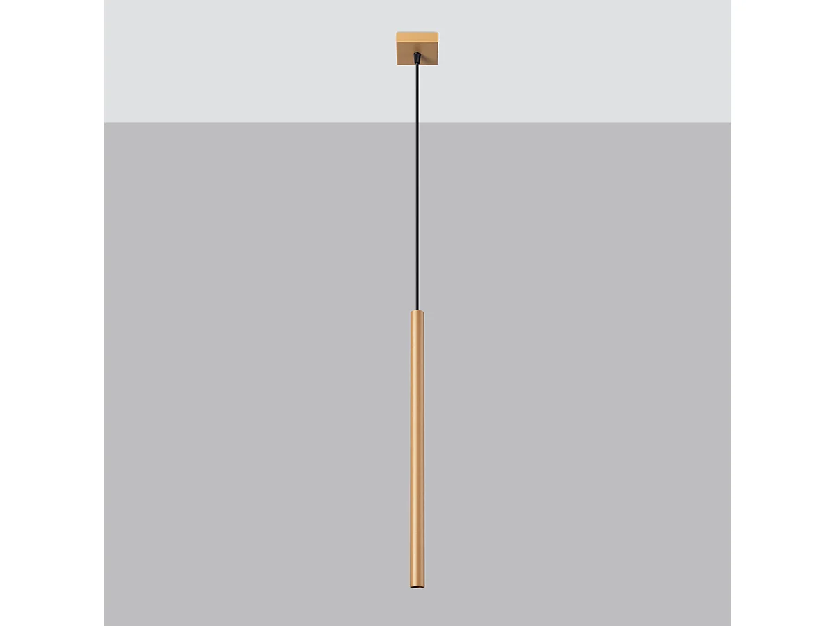 Lampes suspendues Brill moderne en acier - 1 sources lumineuses 4000K - L.3,5 x H.115 cm - doré