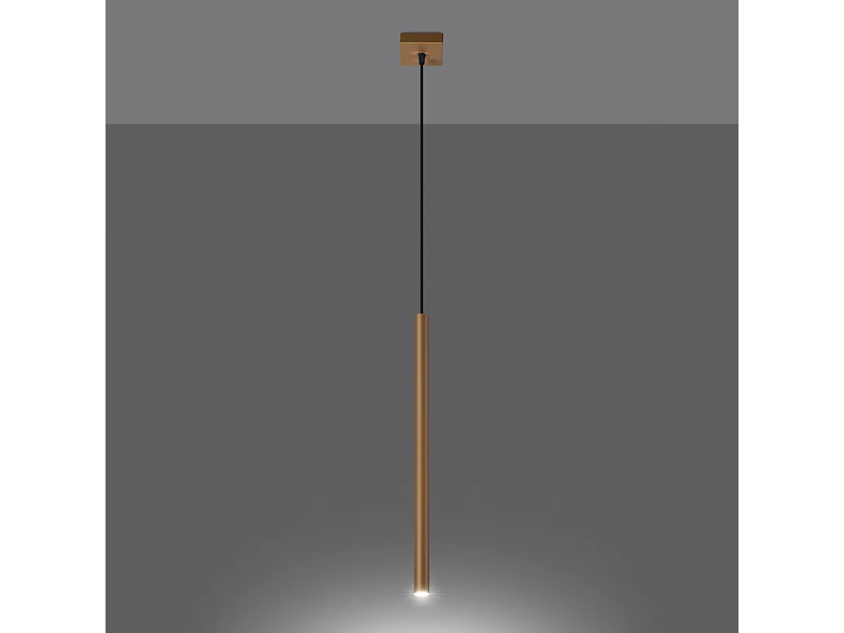 Lampes suspendues Brill moderne en acier - 1 sources lumineuses 4000K - L.3,5 x H.115 cm - doré