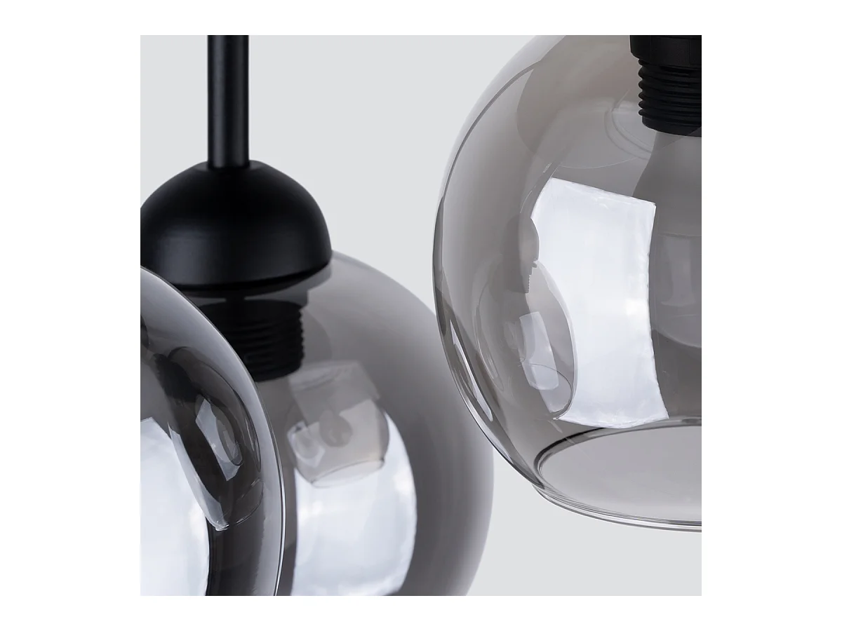 Lampadari Zelaro moderno di acciaio - 3 sorgenti luminose 3000K - L.35 x A.35 cm - nero