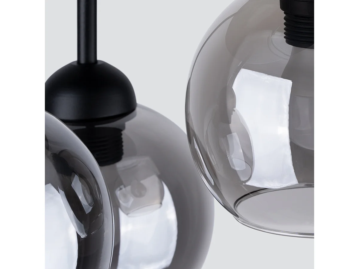 Lustres Zelaro moderne en acier - 3 sources lumineuses 3000K - L.35 x H.35 cm - noir