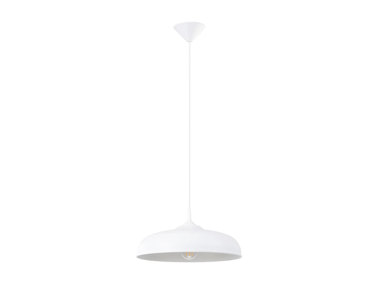 Lampes suspendues Zinta scandinave en acier - 1 sources lumineuses 3000K - L.38 x H.74 cm - blanc