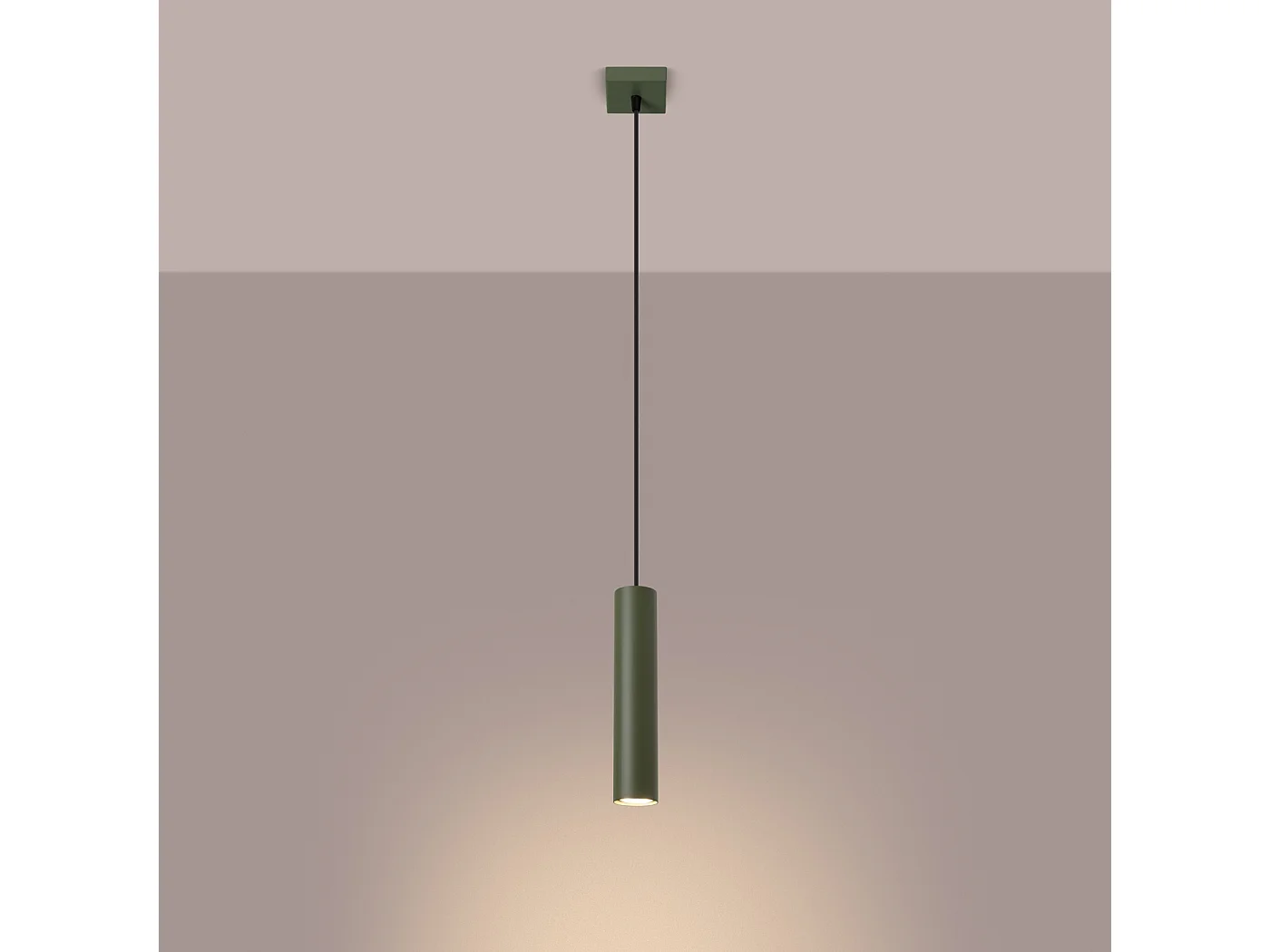 Lampe à suspension Toris grenier en acier - 1 sources lumineuses 4000K - L.8 x H.118 cm - vert olive