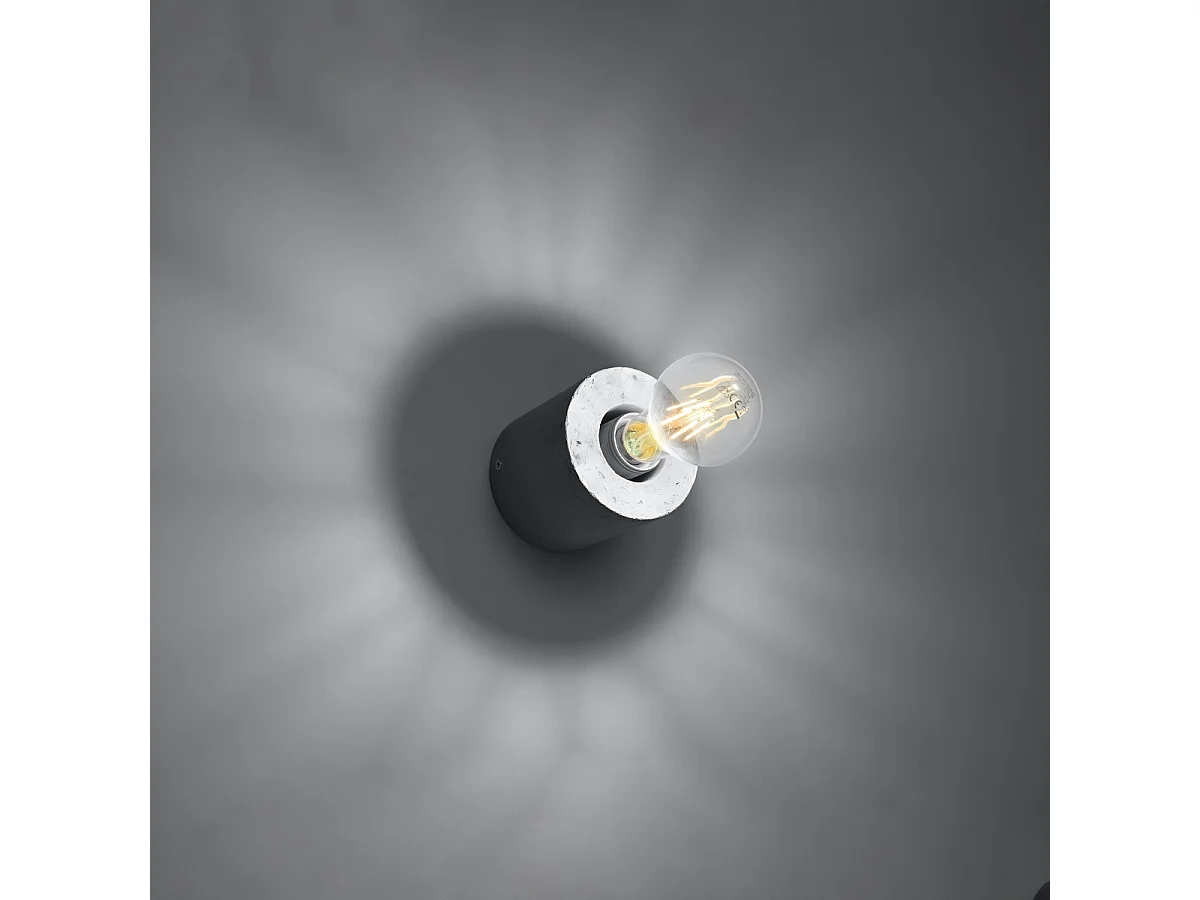 Appliques Nalvado industriel en béton - 1 sources lumineuses 3000K - L.10 x H.10 cm - gris