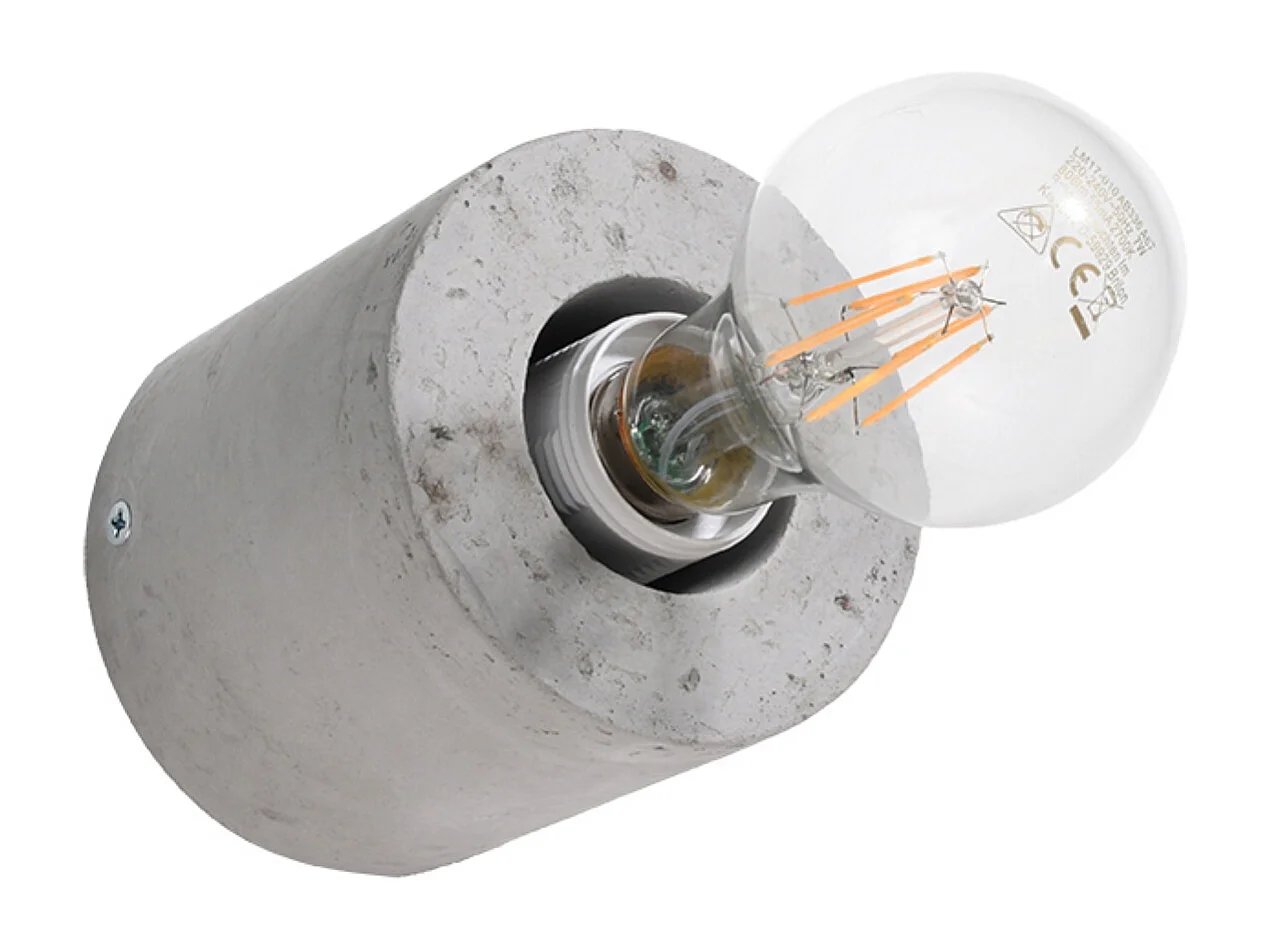 Appliques Nalvado industriel en béton - 1 sources lumineuses 3000K - L.10 x H.10 cm - gris