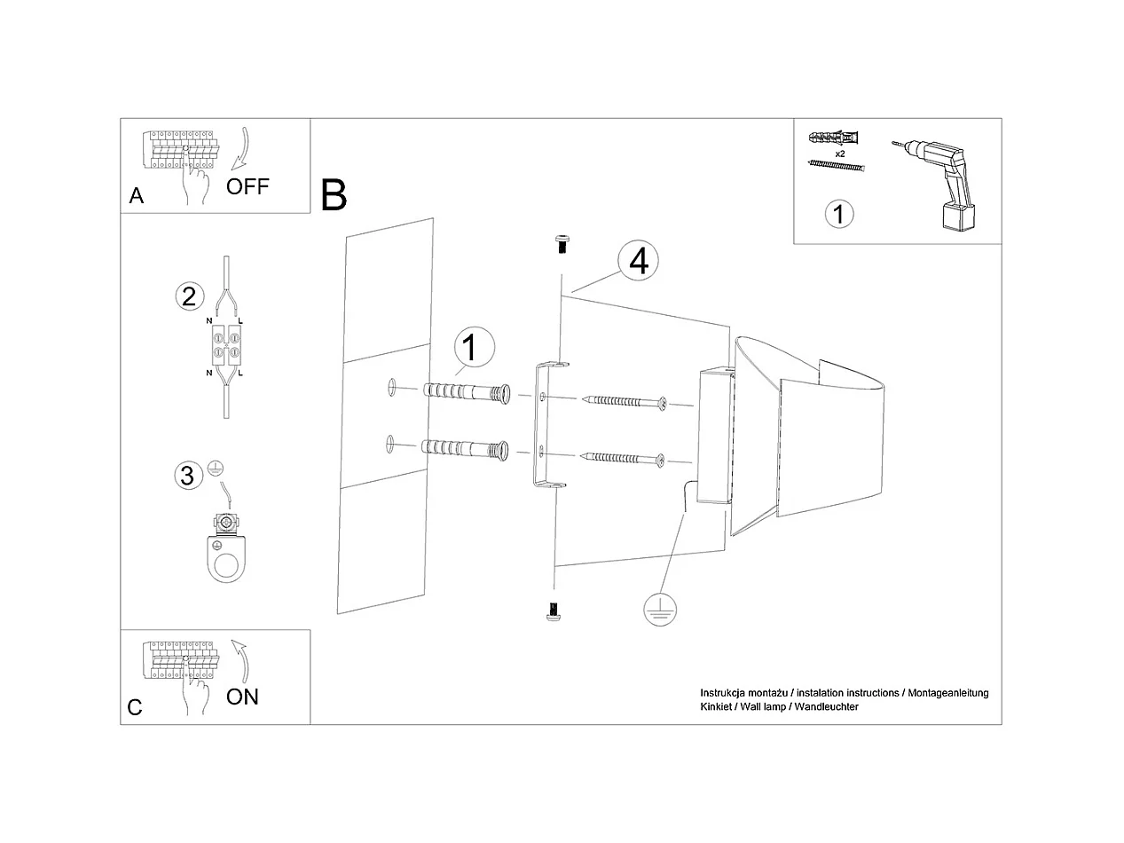 Appliques Litim moderne en acier - 1 sources lumineuses 3000K - L.12 x H.12 cm - noir