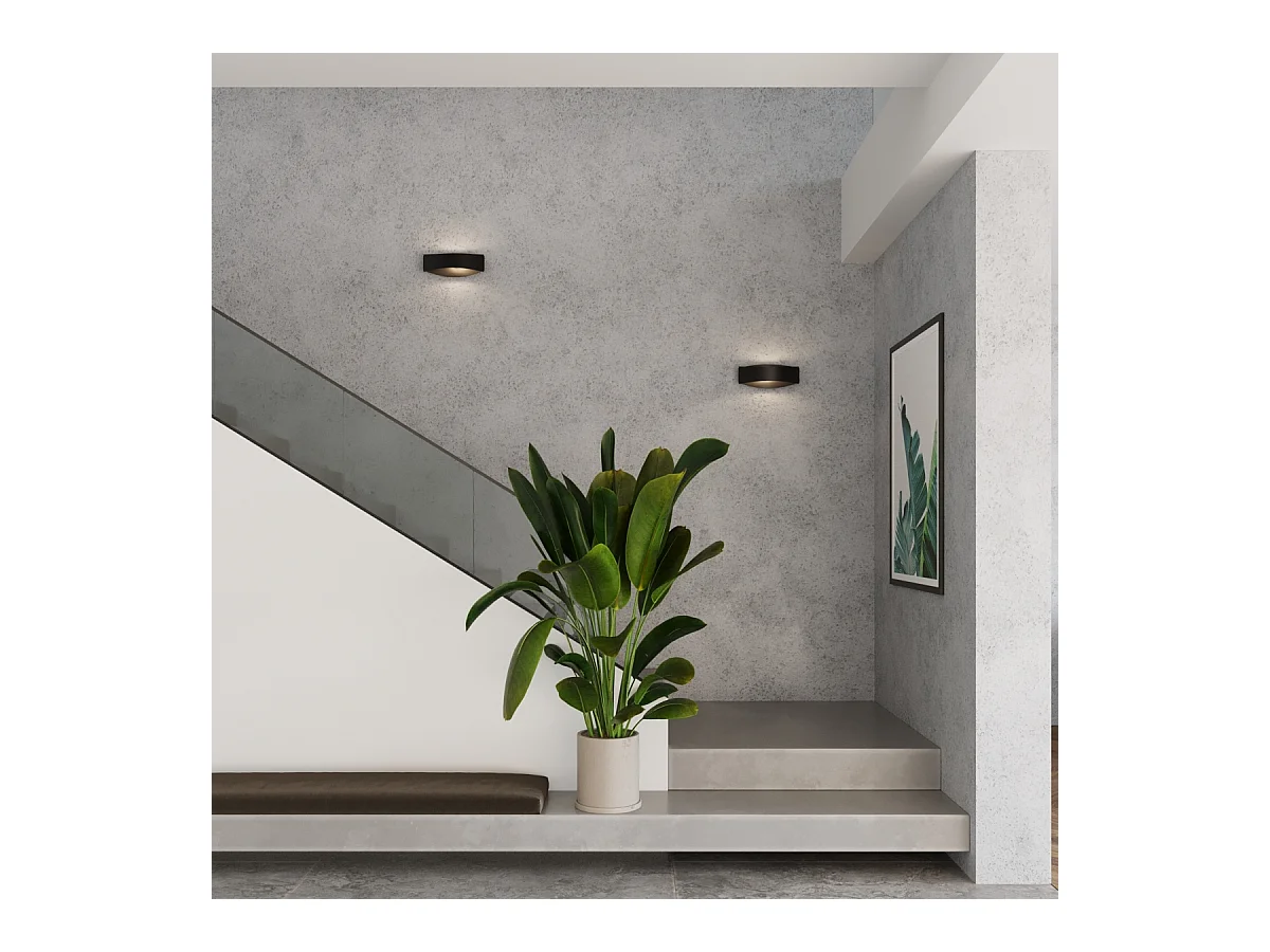 Appliques Litim moderne en acier - 1 sources lumineuses 3000K - L.12 x H.12 cm - noir