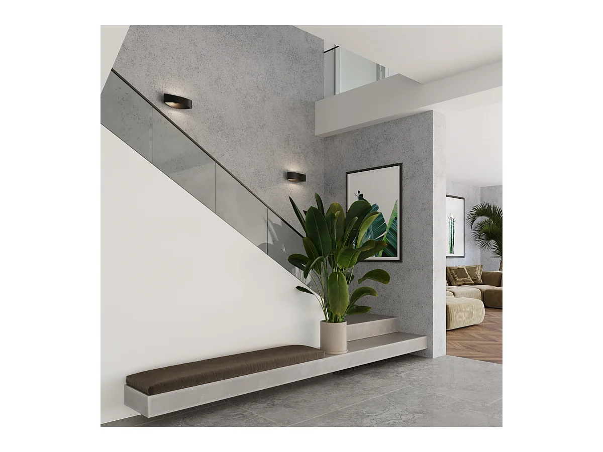 Appliques Litim moderne en acier - 1 sources lumineuses 3000K - L.12 x H.12 cm - noir