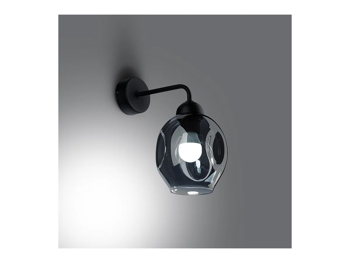 Wandlampen Allivon modern van  - 1 lichtbronnen 3000K - L.25 x H.29 cm - zwart