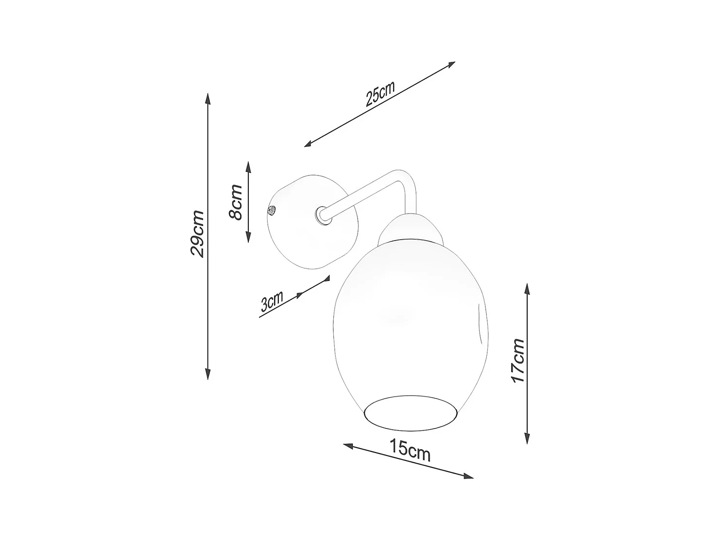 Wandlampen Allivon modern van  - 1 lichtbronnen 3000K - L.25 x H.29 cm - zwart