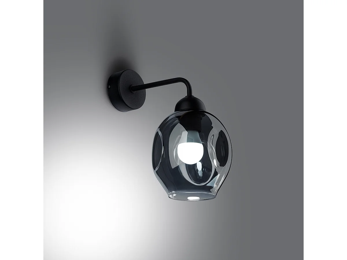 Appliques Allivon moderne en acier - 1 sources lumineuses 3000K - L.25 x H.29 cm - noir