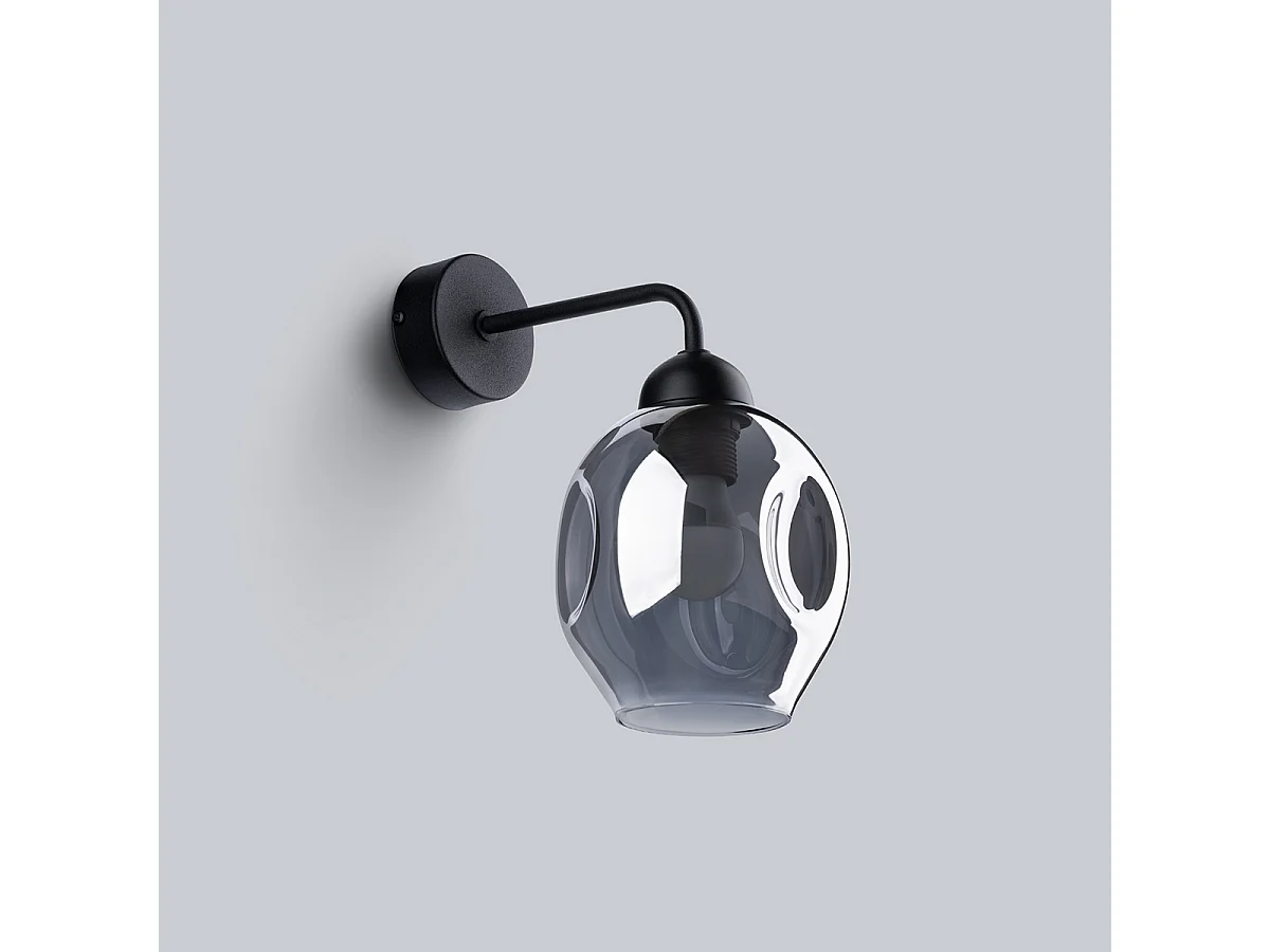 Appliques Allivon moderne en acier - 1 sources lumineuses 3000K - L.25 x H.29 cm - noir