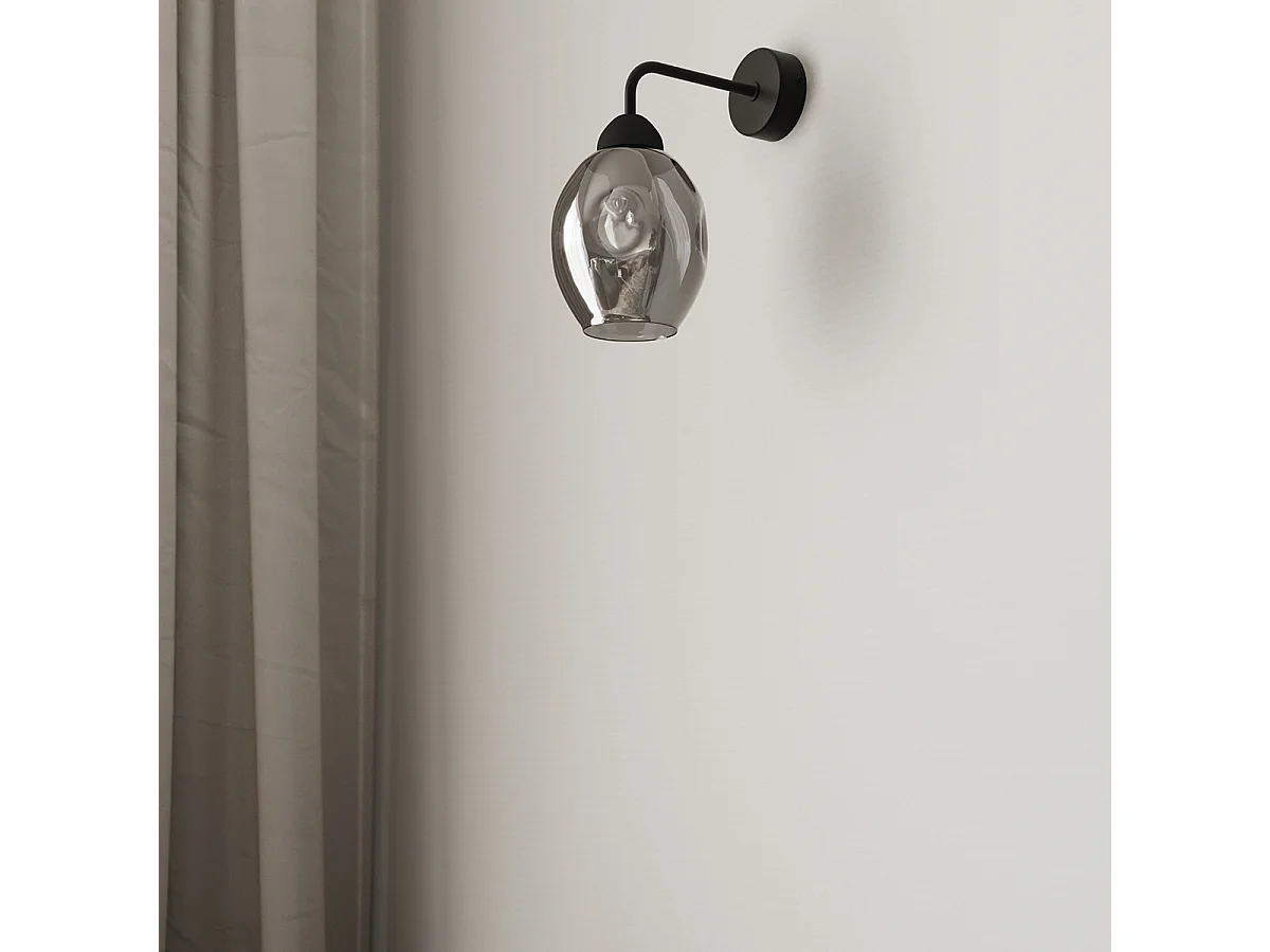 Appliques Allivon moderne en acier - 1 sources lumineuses 3000K - L.25 x H.29 cm - noir