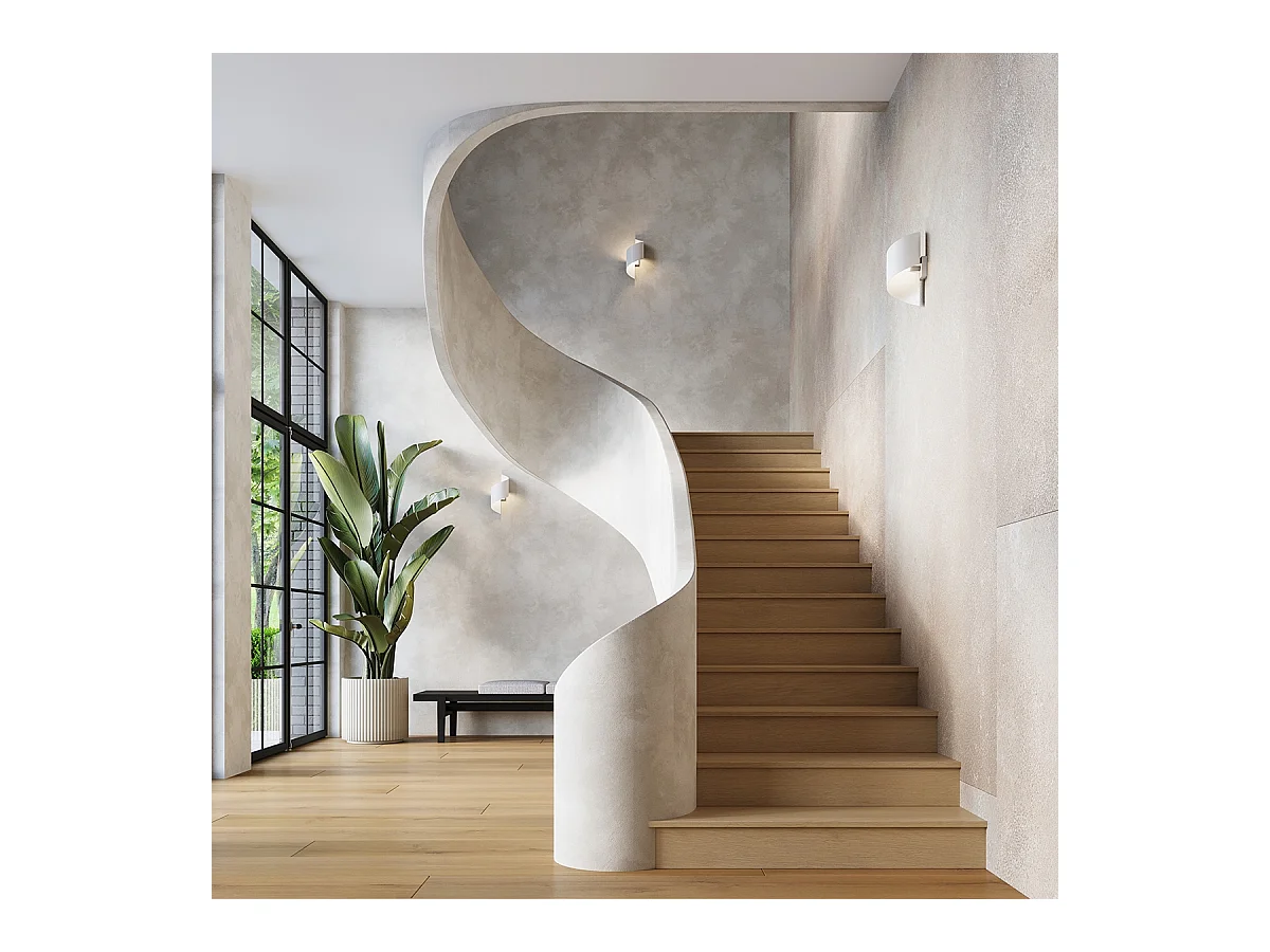 Lampade da parete Zaltonia moderno di acciaio - 1 sorgenti luminose 3000K - L.15 x A.31 cm - bianco