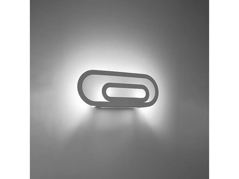 Lampade da parete Solutix moderno di acciaio/PVC - 2 sorgenti luminose 3000K - L.40 x A.15 cm - bianco