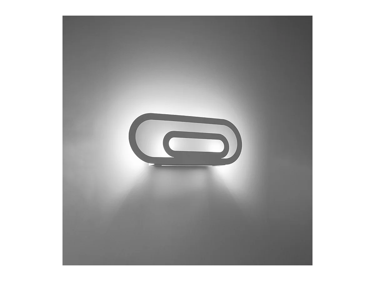 Lampade da parete Solutix moderno di acciaio/PVC - 2 sorgenti luminose 3000K - L.40 x A.15 cm - bianco