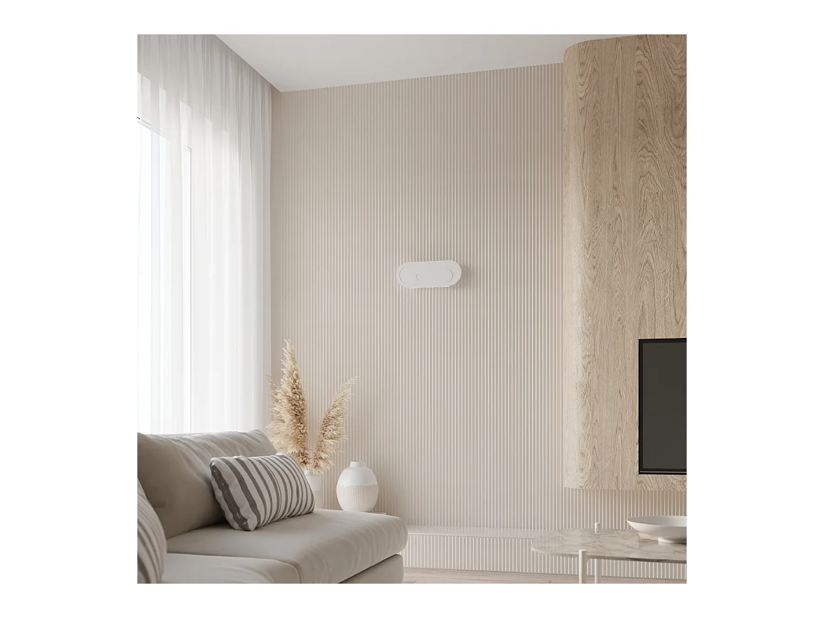 Lampade da parete Solutix moderno di acciaio/PVC - 2 sorgenti luminose 3000K - L.40 x A.15 cm - bianco