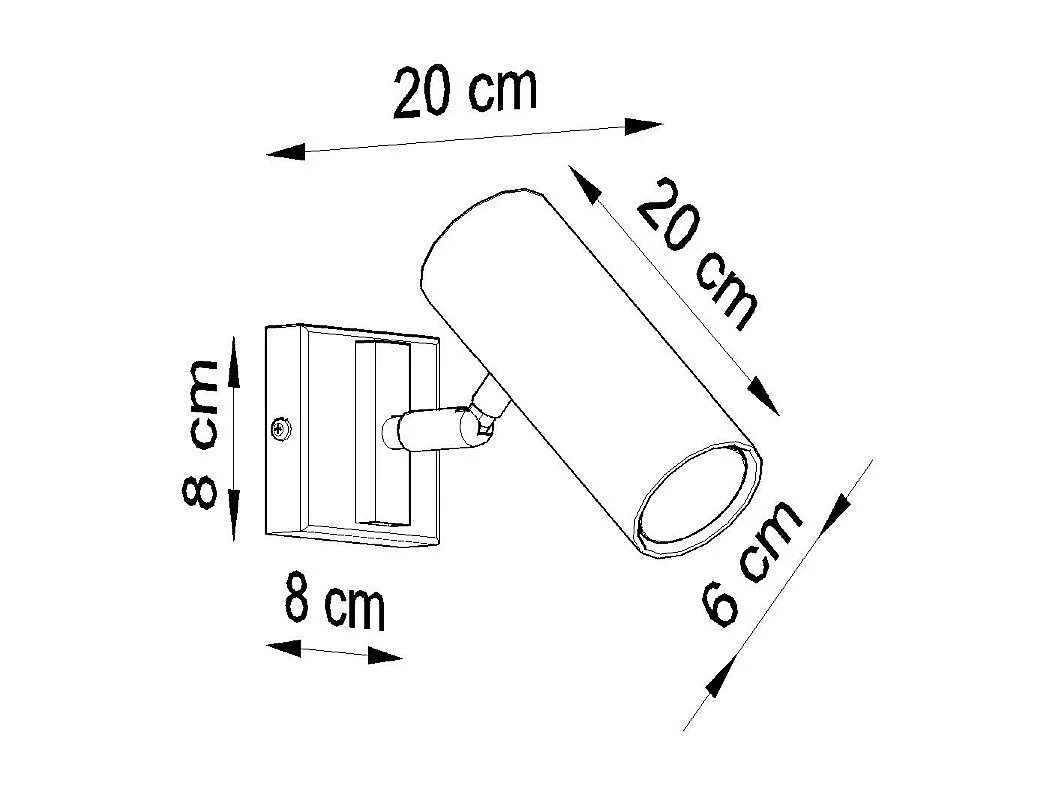 Wandlampen Invicta modern aus  Stahl - 1 lichtquellen 4000K - L.8 x H. cm - Weiß