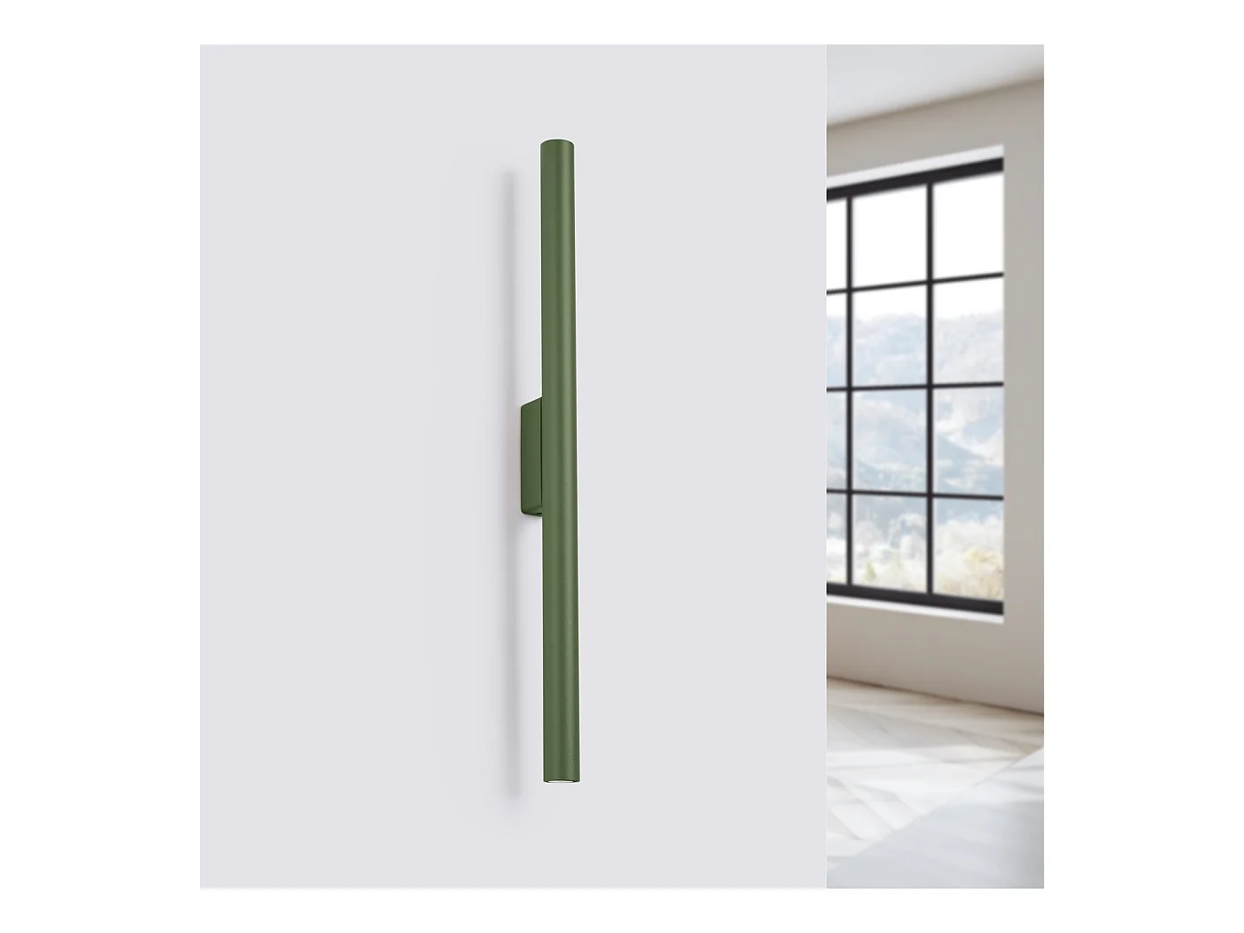 Wandleuchte Brill modern aus  Stahl - 2 lichtquellen 3000K - L.2,5 x H. cm - olivgrün