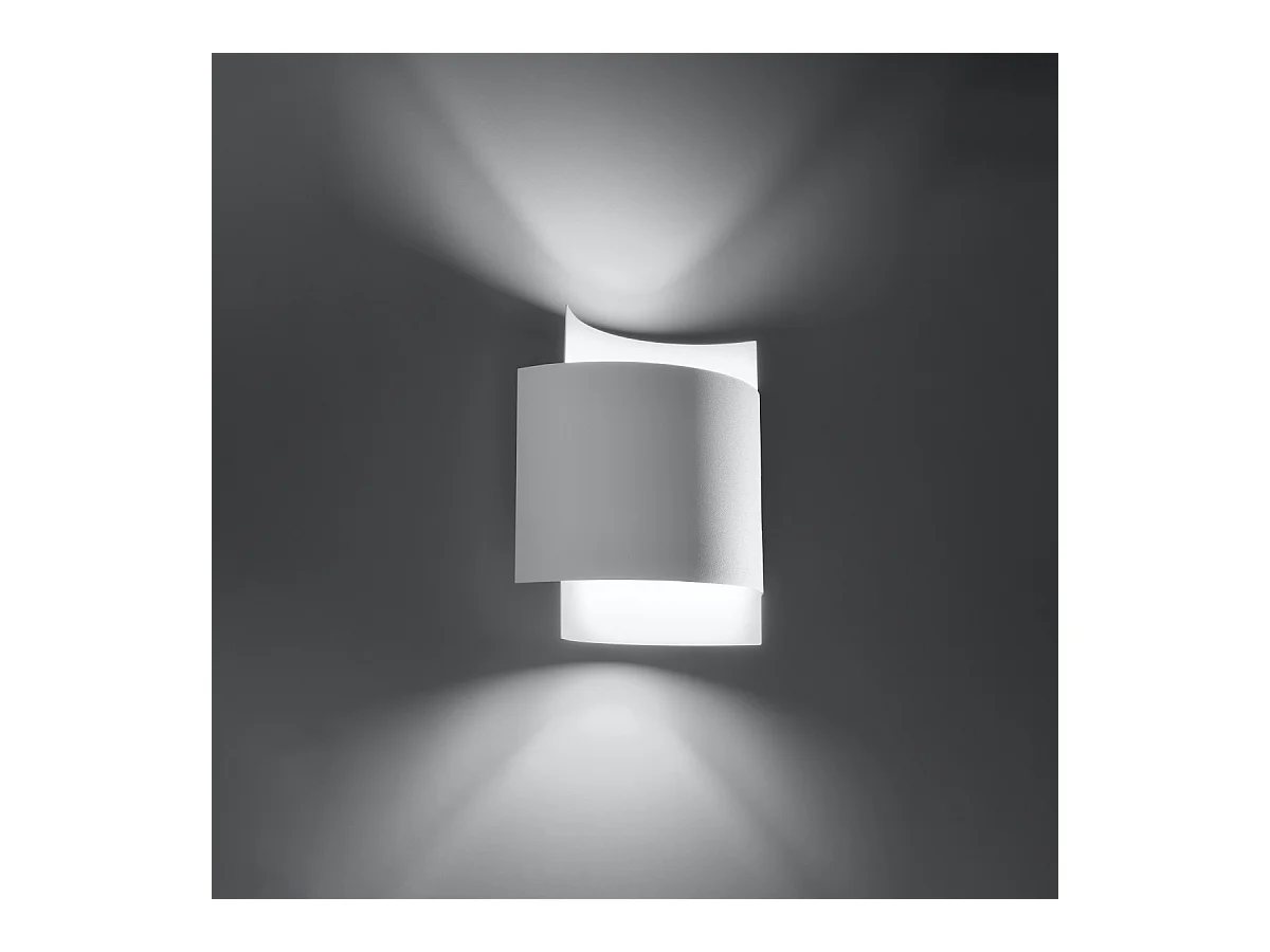 Candeeiros de parede Influx industrial, aço - 1 fontes de luz 3000K - L.22 x H.23 cm - branco