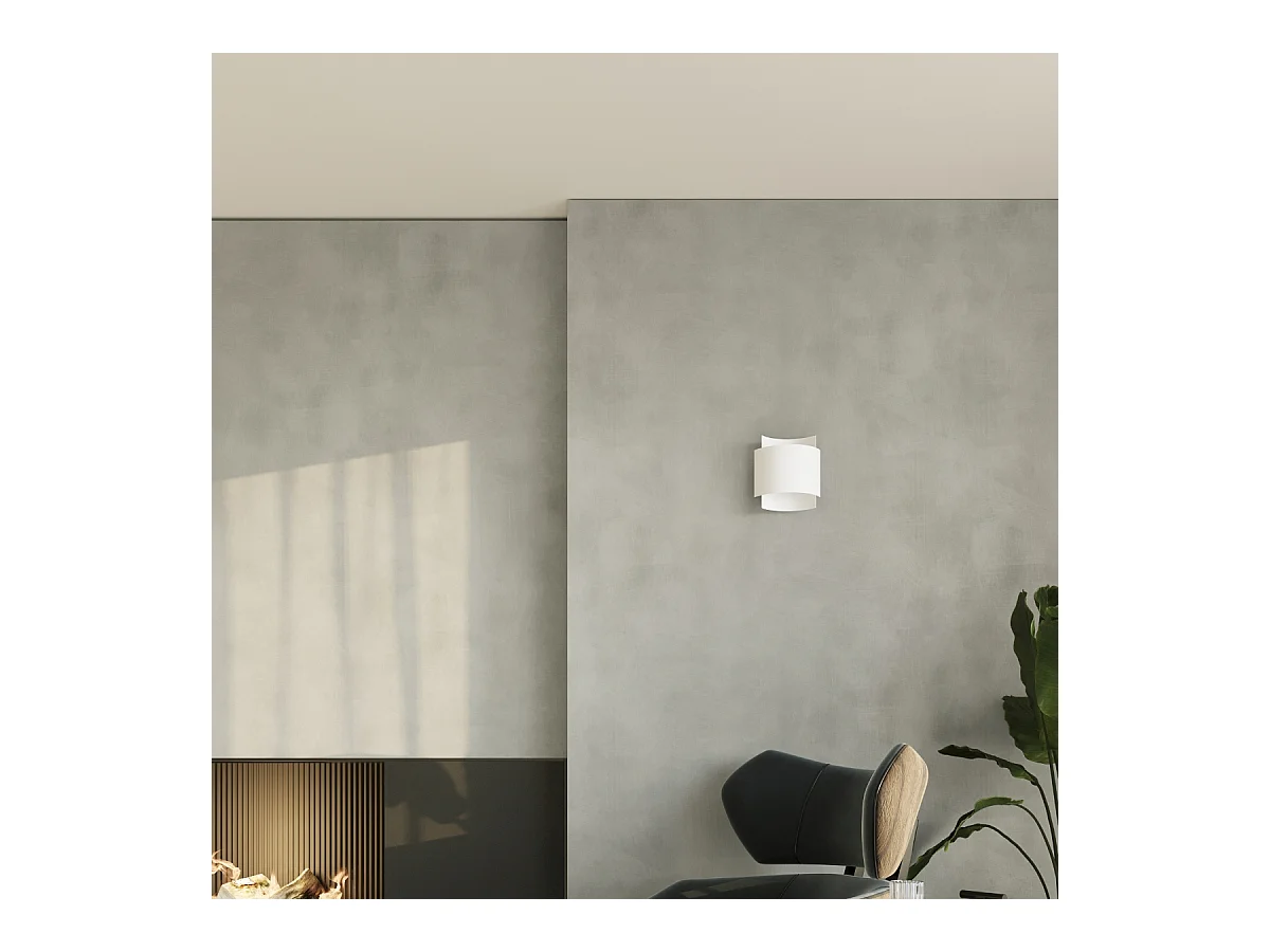 Candeeiros de parede Influx industrial, aço - 1 fontes de luz 3000K - L.22 x H.23 cm - branco